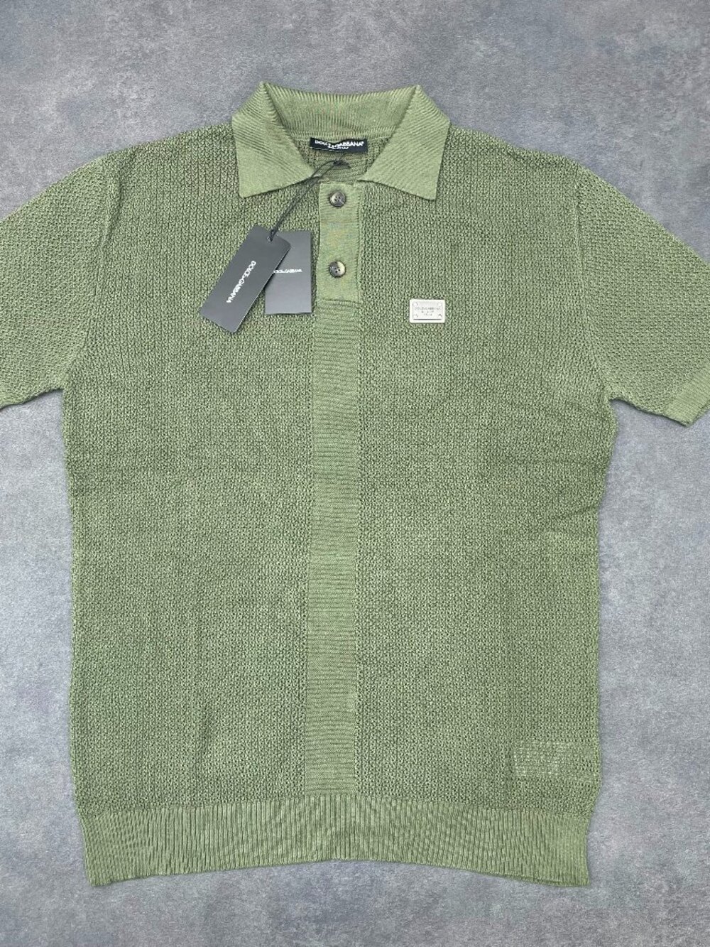 Dolce & Gabbana Men’s Green Knit Polo Shirt & Shorts Set- Size XL - Picture 2 of 9